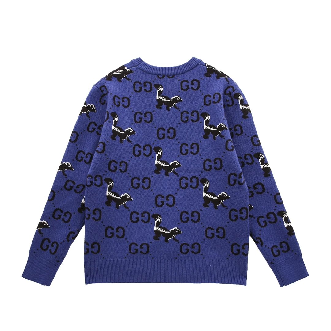 Gucci Sweater Water Tower Double G Knitted Crew Neck Sweater Long Sleeve Thickened Lazy Style Unisex Loose Knit Top Coat Versatile Casual Wear