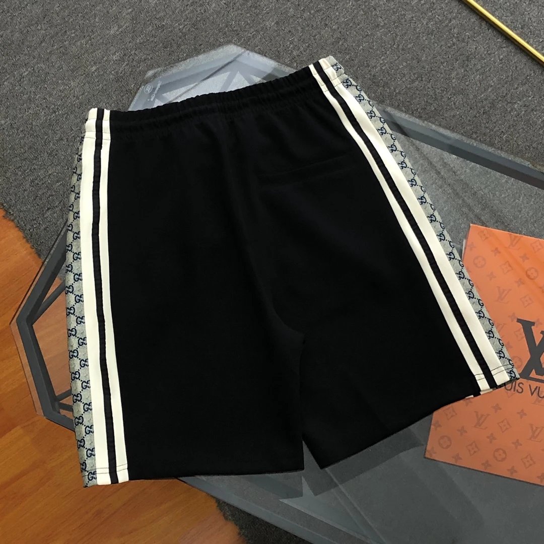 Gucci Shorts Double-Sided Jacquard Webbing logo Five-point Shorts25ss New Drawstring Casual Summer Pants American Style5Two-in-One Casual Sweatpants for Men and Women, Pure Cotton Joggers