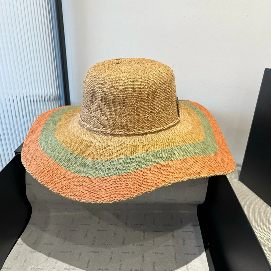 LOEWE Hat Brand Logo logo Fisherman Hat Casual Sun Protection UV Protection Plain Face Covering Sun Hat Outdoor Versatile Flat Top Bucket Hat