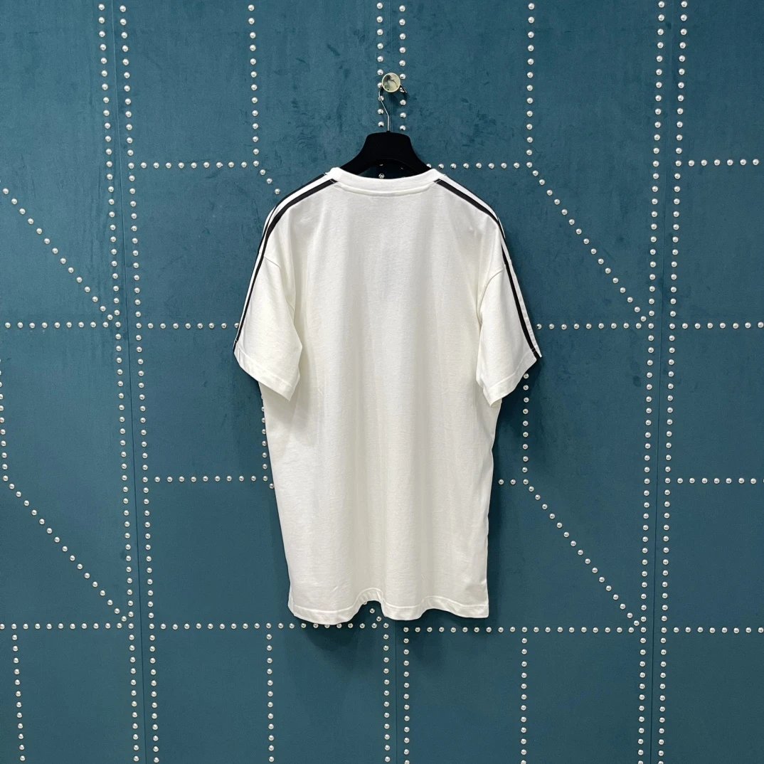 Balenciaga T-shirt x Adidas Front Three-Leaf Clover Embroidery logo round Neck Short Sleeve25ss New Pure Cotton Unisex Style T Casual T-Shirt Base Layer Shirt OS Loose Fit Half Sleeve Top Plus Size