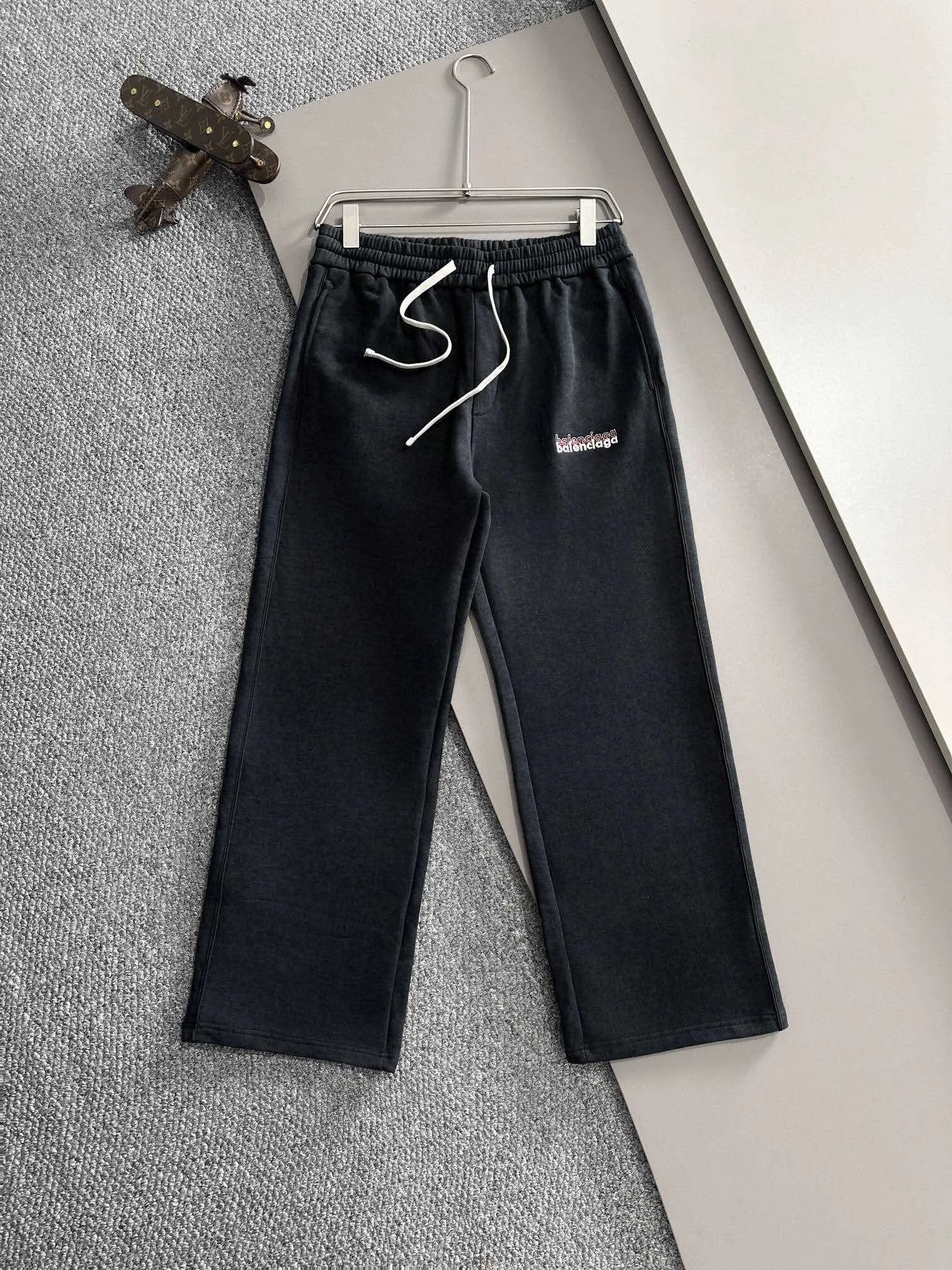 Balenciaga Sweatpants Embroidery logo Washed Tie-Dye Straight-Leg Sweatpants Sports Pants Autumn Unisex Long Pants Drawstring Winter Loose Plus Size Casual Pants High Waist Color Block