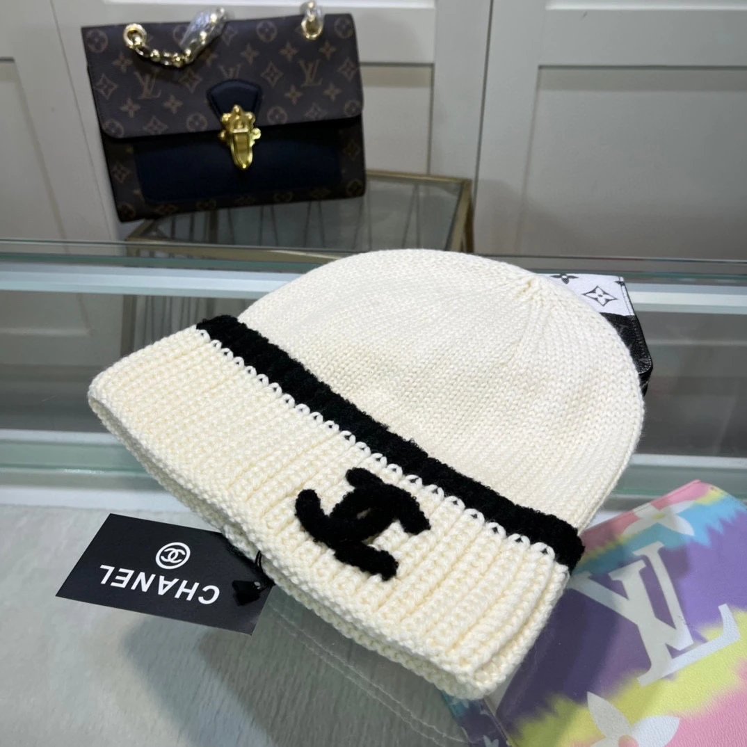Chanel Hat Casual Knitted Hat High Quality Fashion Big Brand Official Website Quality Autumn and Winter Feel Super Soft and Comfortable Knitted Thread Hat,Excellent Elasticity!Travel Essential