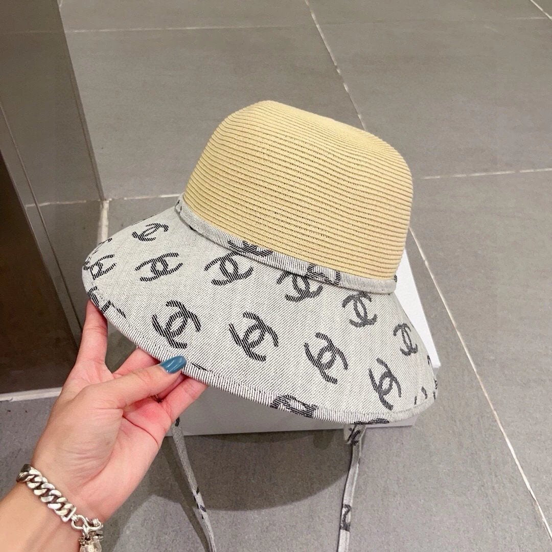 Chanel Hat Bucket Hat High Quality Fashion Hat Chanel Straw Hat Bucket Hat,Advanced Customization,Head Circumference57cm