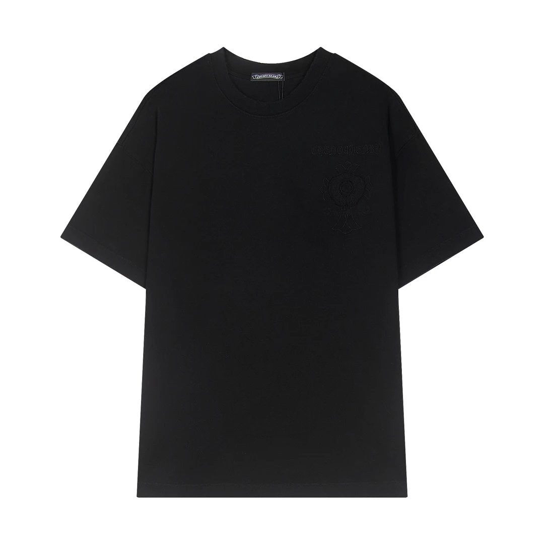 Chrome Hearts T-shirt Horseshoe Patch logo round Neck Short Sleeve25ss New Pure Cotton Unisex Style T T-shirt OS Loose Fit Base Shirt Short Sleeve T-Shirt Top