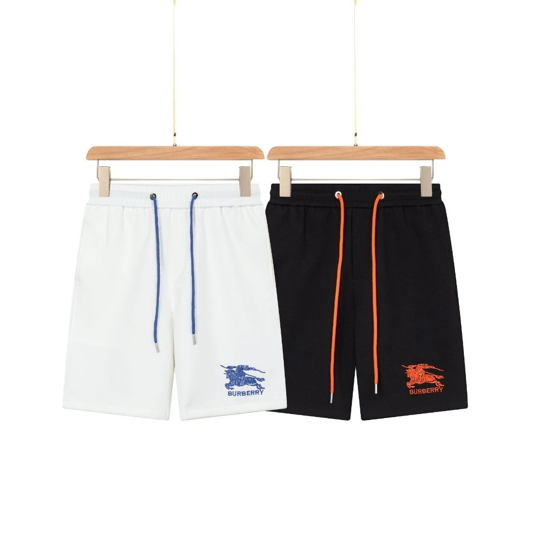 Burberry Shorts Front Knight Embroidery logo Five-point Shorts25ss New Drawstring Casual Summer Pants American Style5Two-in-One Casual Sweatpants for Men and Women, Pure Cotton Joggers