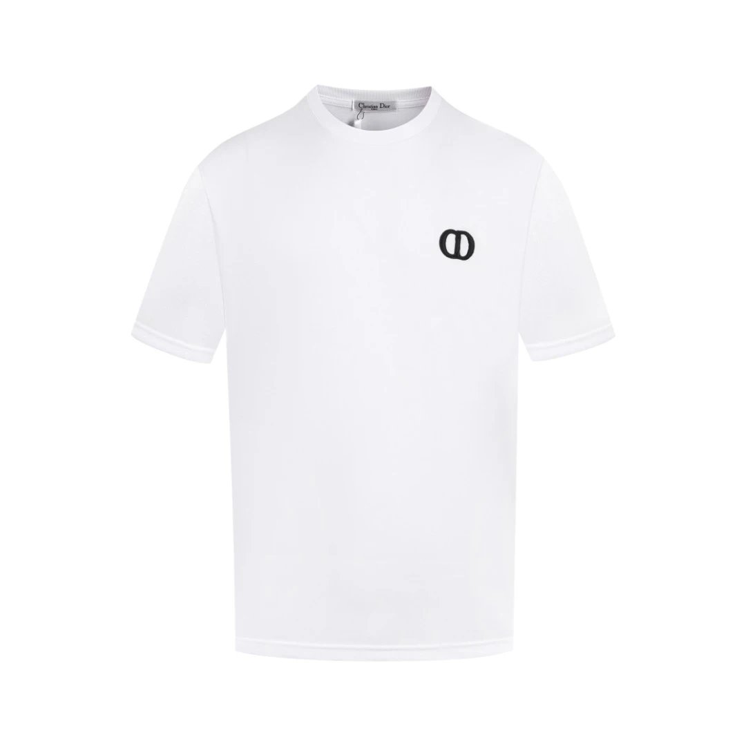 Dior T-shirt Chest CD Letter Embroidery logo round Neck Short Sleeve25ss New Pure Cotton Unisex Style T T-shirt OS Loose Fit Base Shirt Top Half Sleeve T-Shirt