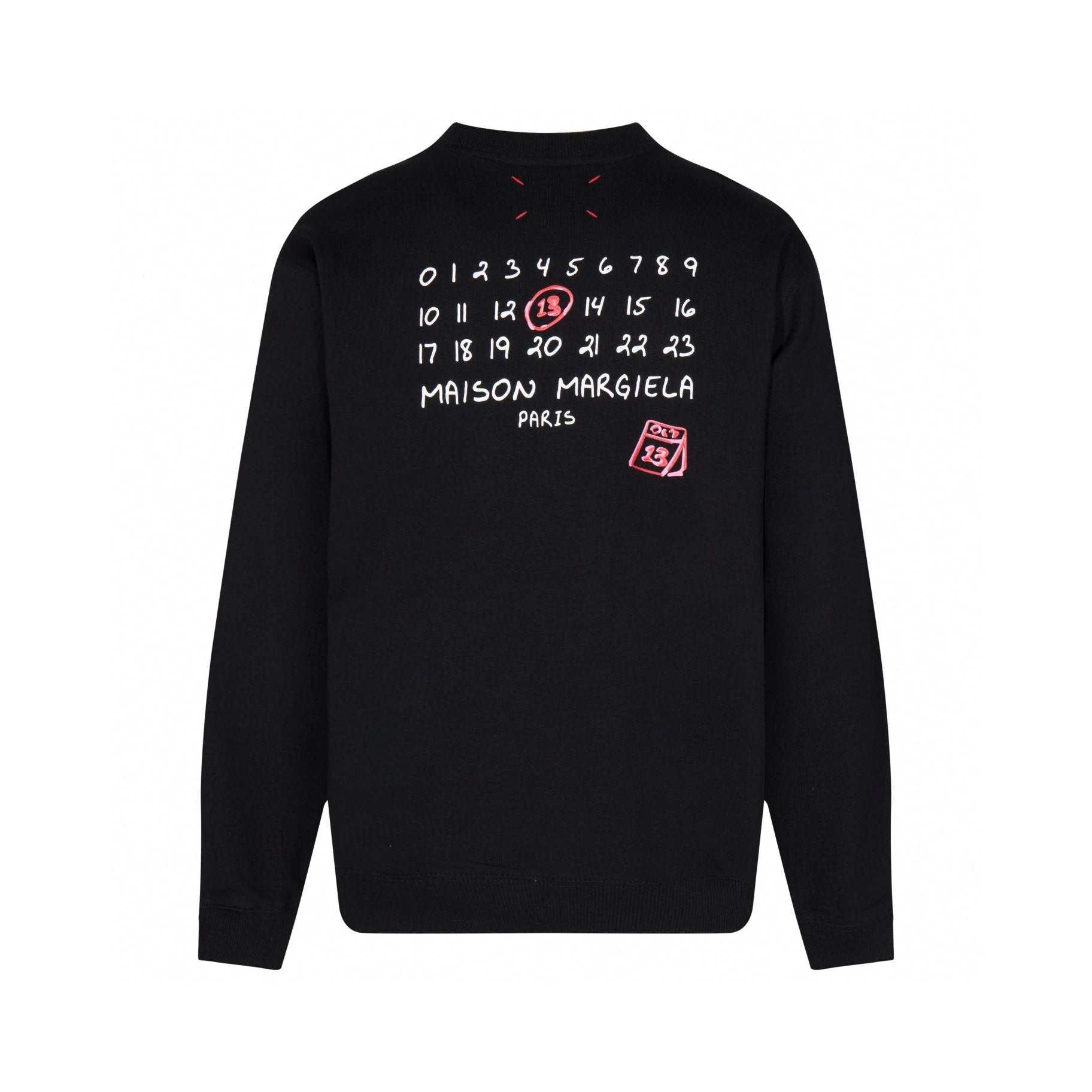 Maison Margiela Hoodie Top Version Printed Men's and Women's Same round-Neck Pullover Long Sleeve