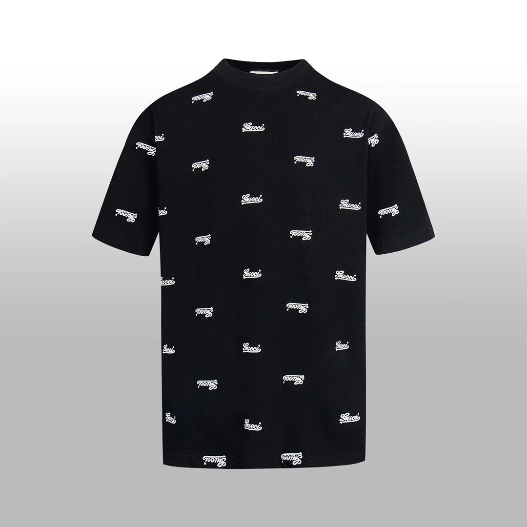 Gucci T-shirt Full-body Hand-painted Brand logo round Neck Short Sleeve25ss New Pure Cotton Unisex Style T Casual T-Shirt Base Layer Shirt OS Loose Fit Half Sleeve Top Plus Size