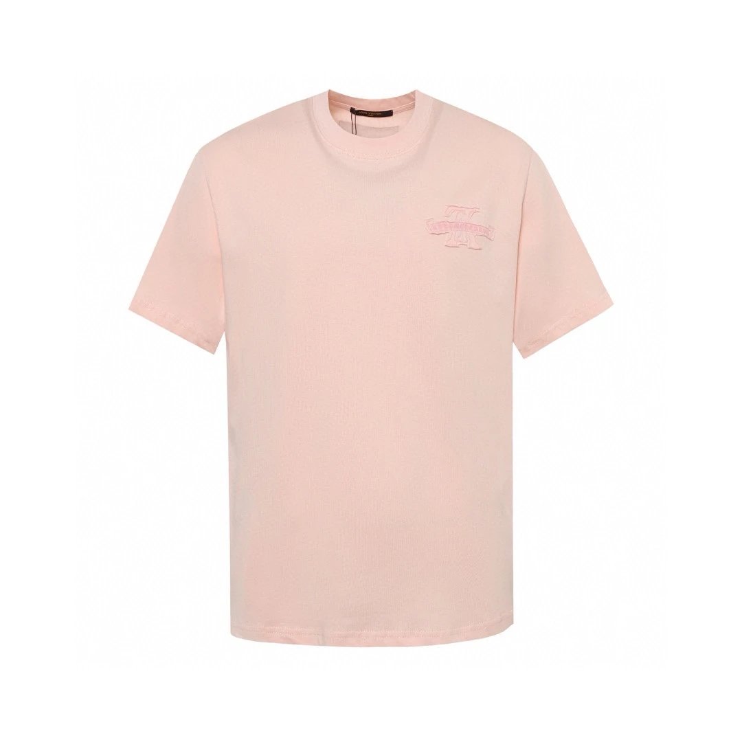 Louis Vuitton LV T-shirt Front patch with Sanskrit text on the back logo round Neck Short Sleeve25ss New Pure Cotton Unisex Style T T-shirt OS Loose Fit Base Shirt Short Sleeve T-Shirt Top
