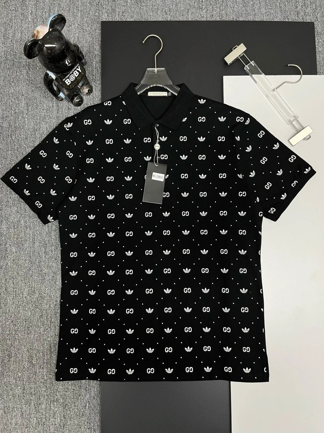 Gucci T-shirt Full-body Gucci Adidas Print logoPOLO Shirt Lapel Short Sleeve25ss New Unisex Summer Short Sleeve OS Loose T Business Half Sleeve Shirt Plus Size T-Shirt