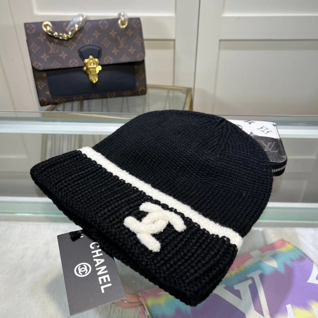 Chanel Hat Casual Knitted Hat High Quality Fashion Big Brand Official Website Quality Autumn and Winter Feel Super Soft and Comfortable Knitted Thread Hat,Excellent Elasticity!Travel Essential