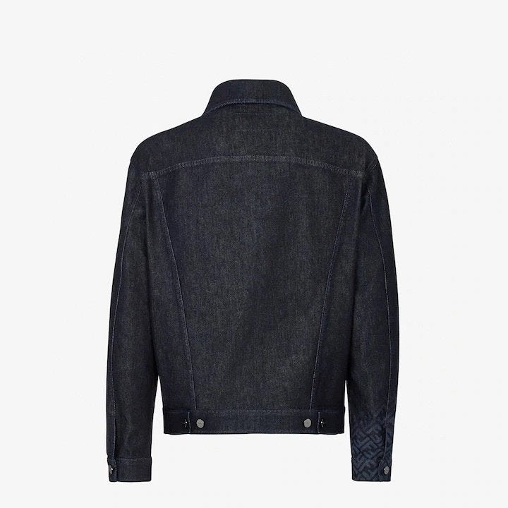 FENDIFENDl Jackets Top Denim Counter Same Style Letter Embroidery Men's Trendy Loose Trendy Casual Women's Jacket Jacket