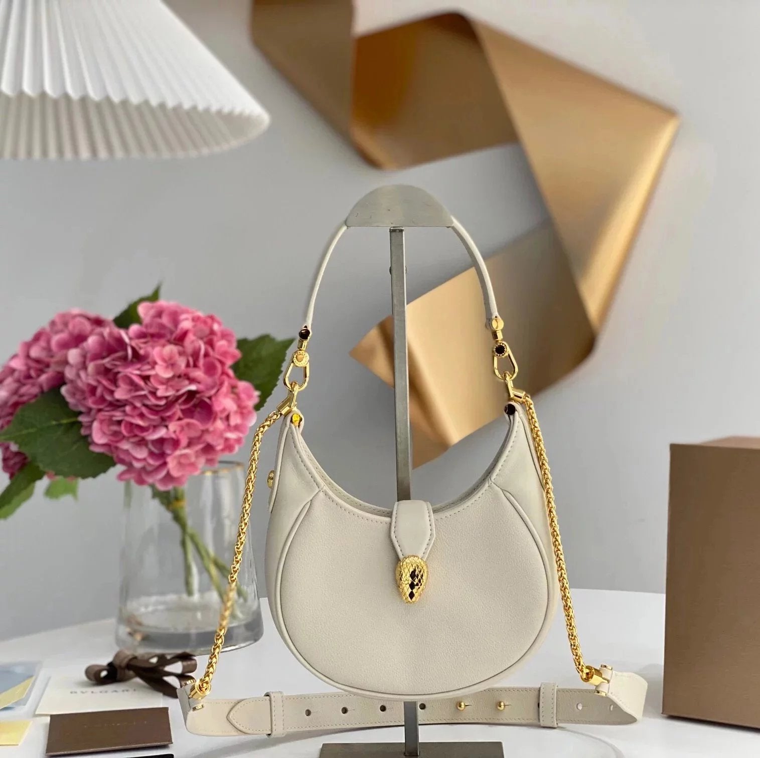 BVLGARI Bag Top version 【Original Leather】2022Spring and Summer New Women's Bag BVLGARI”Crossbody Bag Underarm Bag Blue Brand New SERPENTIELLIPSE Series hobo Bag Small Size Crossbody Bag Shoulder Bag Handbag Underarm Bag Cattle Leather Bag