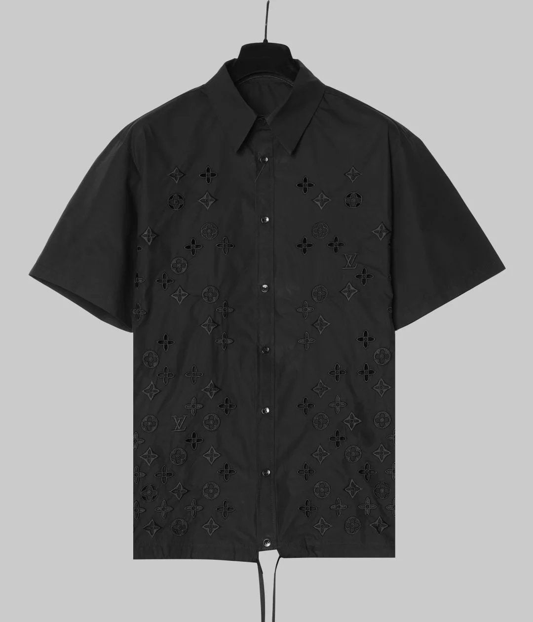 Louis Vuitton LV Shirt Front Full Print Pattern logo Shijia Turn-down Collar Short Sleeve Shirt Unisex Versatile Business Casual Slim Fit Jacket