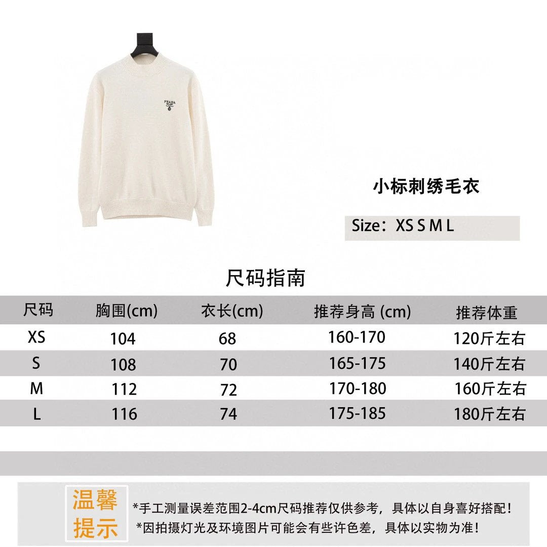 PRADA Sweater Small Icon Embroidered Sweater for Men and Women