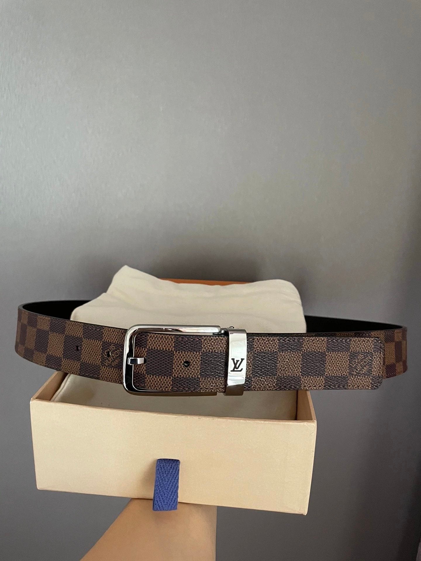 Louis Vuitton LV Belt Top version 【Counter Quality】The Most New Belt3.5cm Men's Belt Pin Buckle Men's Leather Belt with Classic Presbyopic Checkered Belt with Genuine Goods Packaging No Problem in and out of the Counter Versatile Casual Fashion Formal Wea