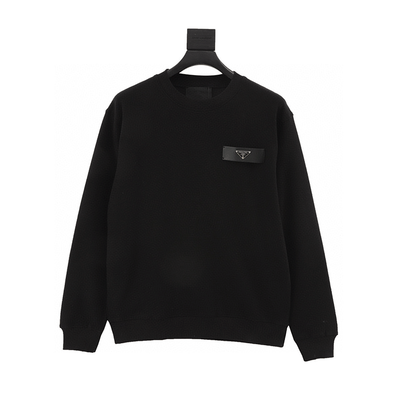 PRADA Hoodie Side Triangle Mark Patchwork round Neck Sweater for Men and Women