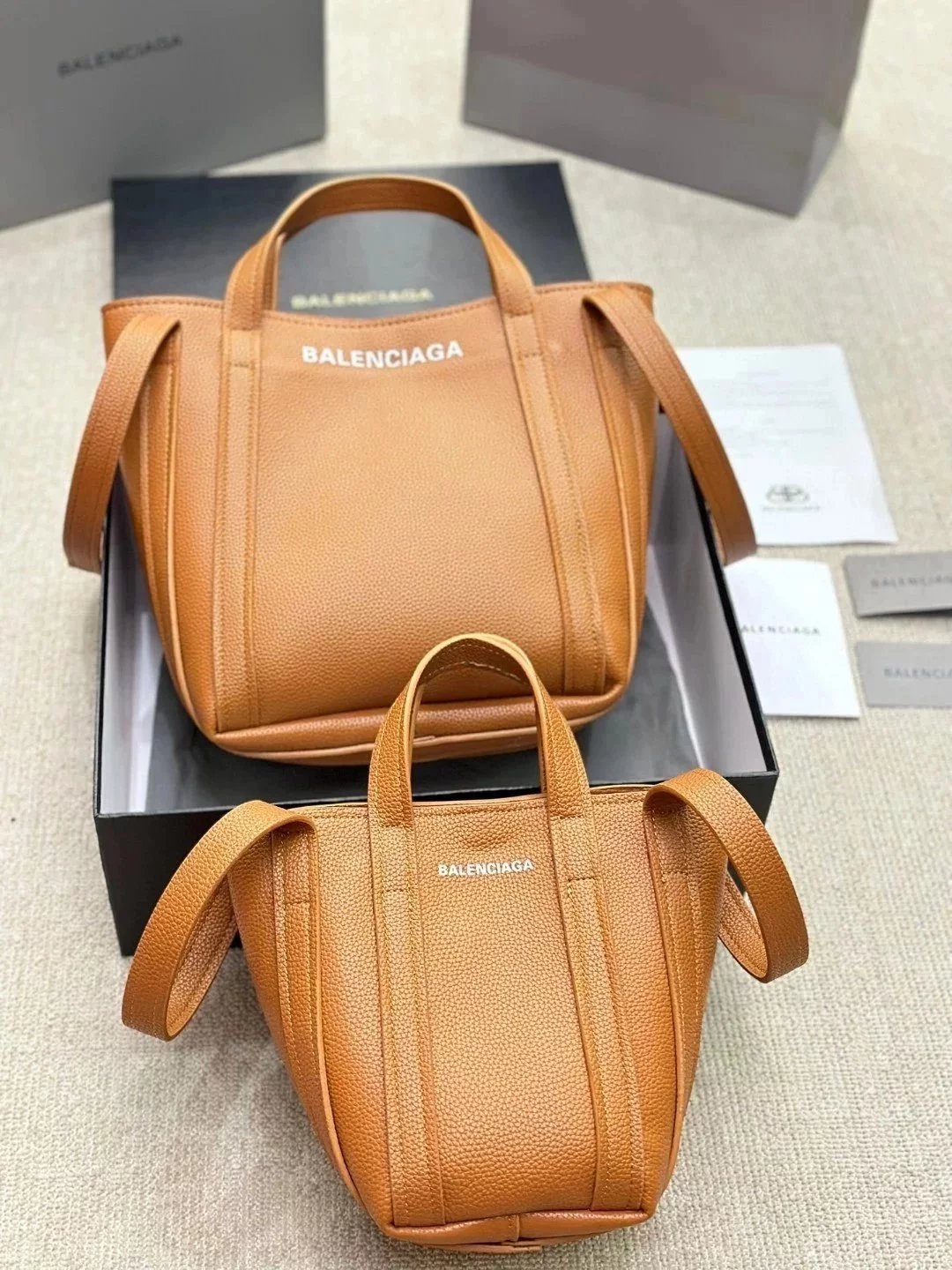 Balenciaga Bag Top version Women's Bag2024New Summer Products EVERYDAY2.0Women's Mini Tote Bag Hammock Bag Shopping Bag Handbag