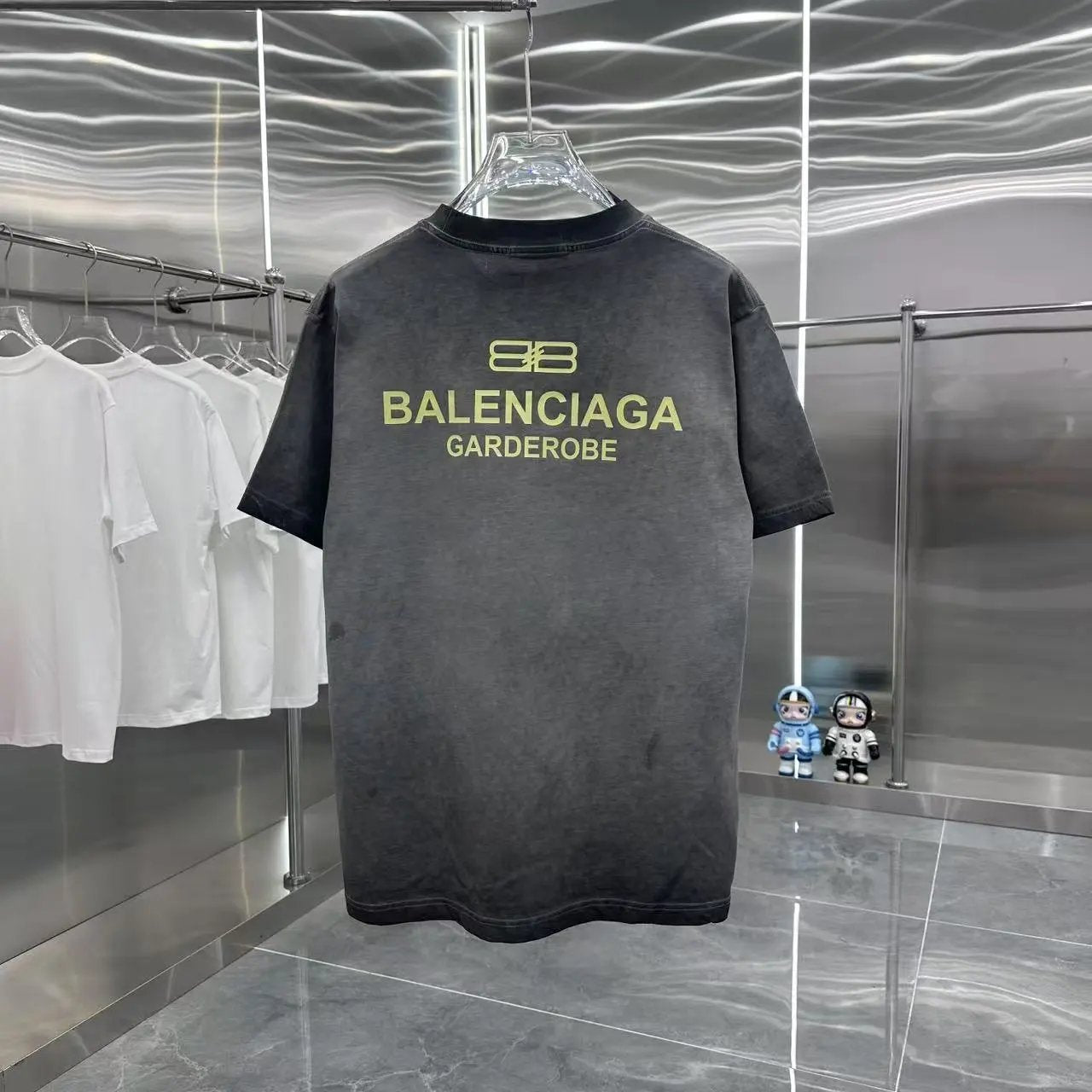 Balenciaga T-shirt Front and Rear Pair B Letter Printing logo round Neck Short Sleeve25ss New Pure Cotton Unisex Style T T-shirt OS Loose Fit Base Shirt Top Half Sleeve T-Shirt