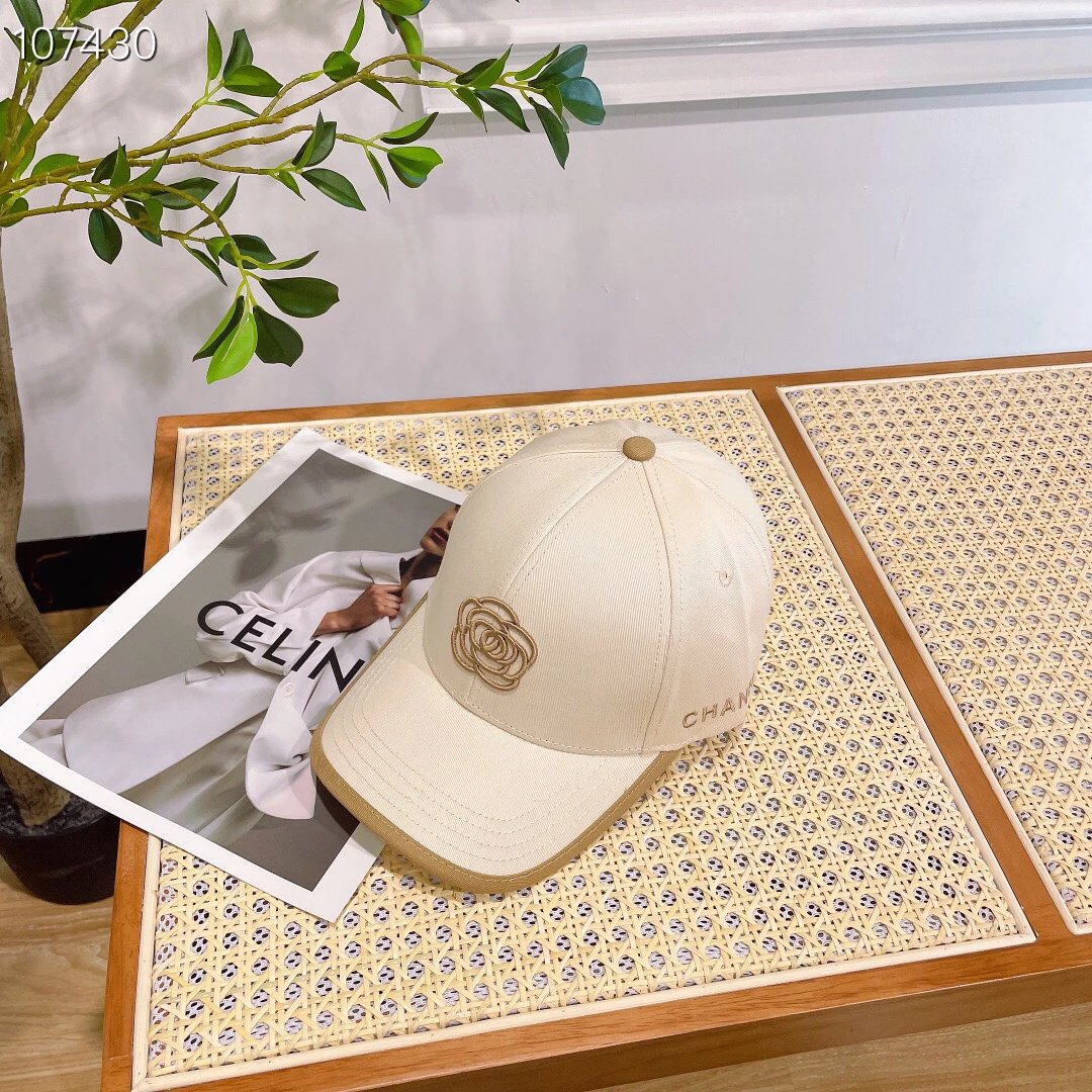 Chanel Hat High Quality2023New Embroidered Camellia Baseball Cap,New Shipment