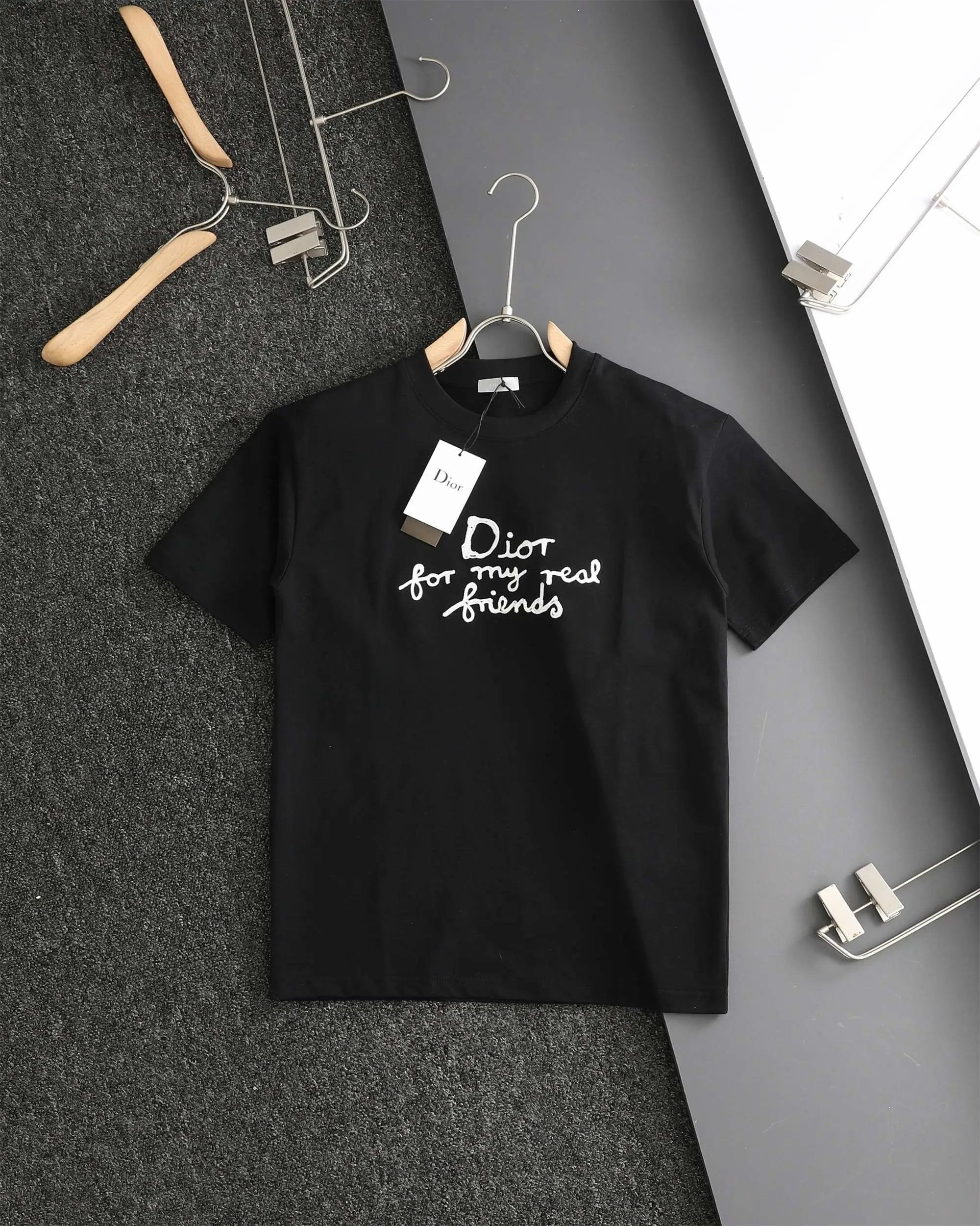 Dior T-shirt Chest Letter Embroidery logo round Neck Short Sleeve25ss New pure cotton T Unisex T-Shirt OS Loose Fit Base Shirt Top Half Sleeve T-Shirt