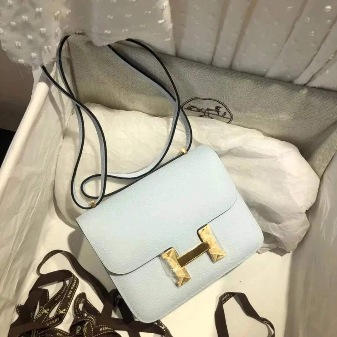 Hermes women's bag Top version 【H Handmade Custom】Stewardess Bag Constance Bag constance Silver Buckle Gold Buckle EP Women's Leather Crossbody Shoulder Bag2424