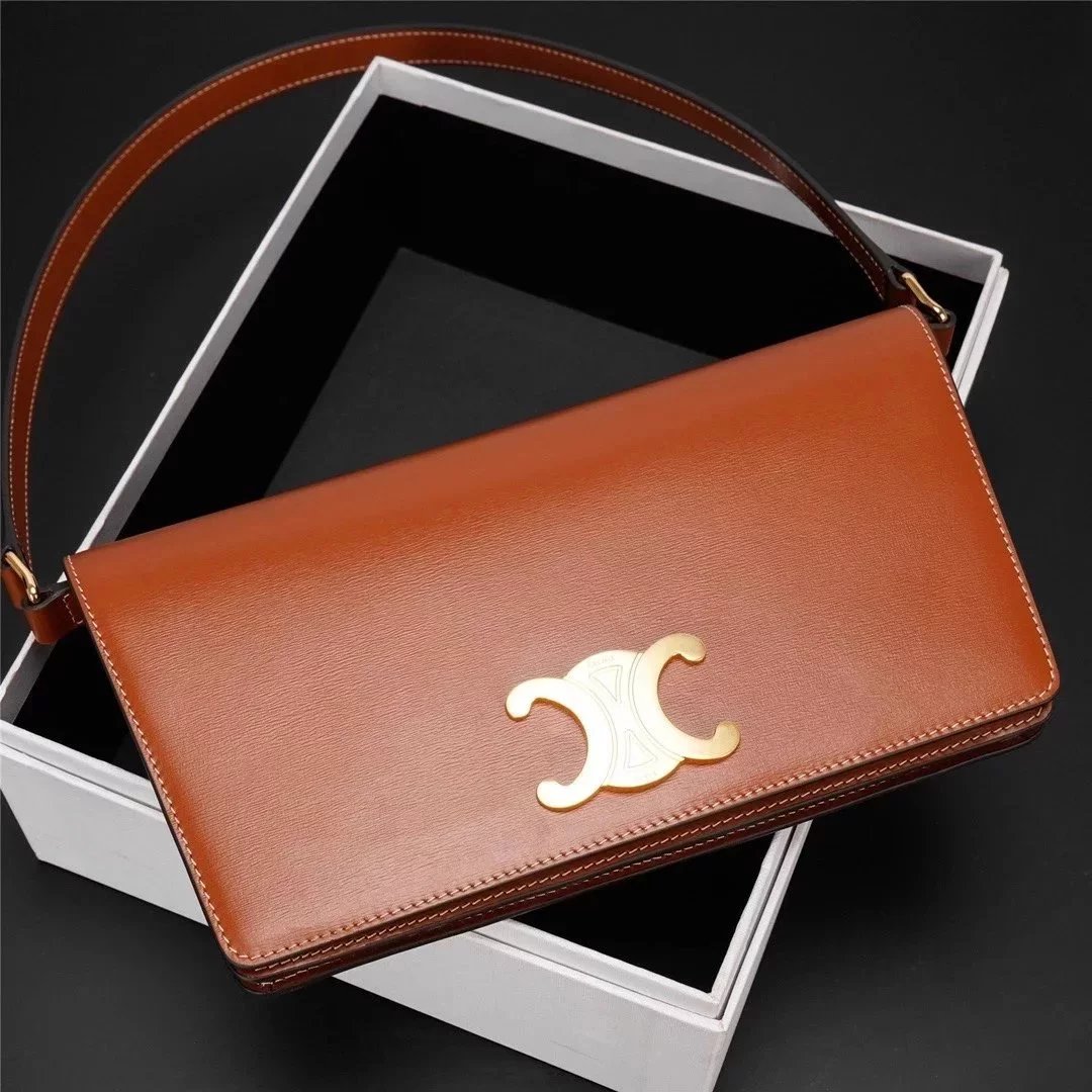 Celine women's bag Top version 【Ceiling Level】2022Autumn and Winter New Underarm Bag trapezetriomphe Retro Arc De Triomphe Underarm Bag Clutch Shoulder Bag Genuine Leather Bag Women's Bag