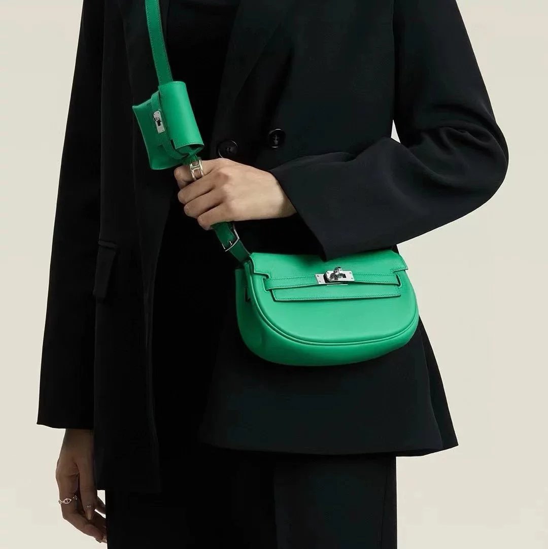 Hermes women's bag Top version Original Leather Custom Handmade Stitching Surrogate Shopping Level24New kellymoove Waist Bag Swift Women's Leather Shoulder Crossbody Chest Bag