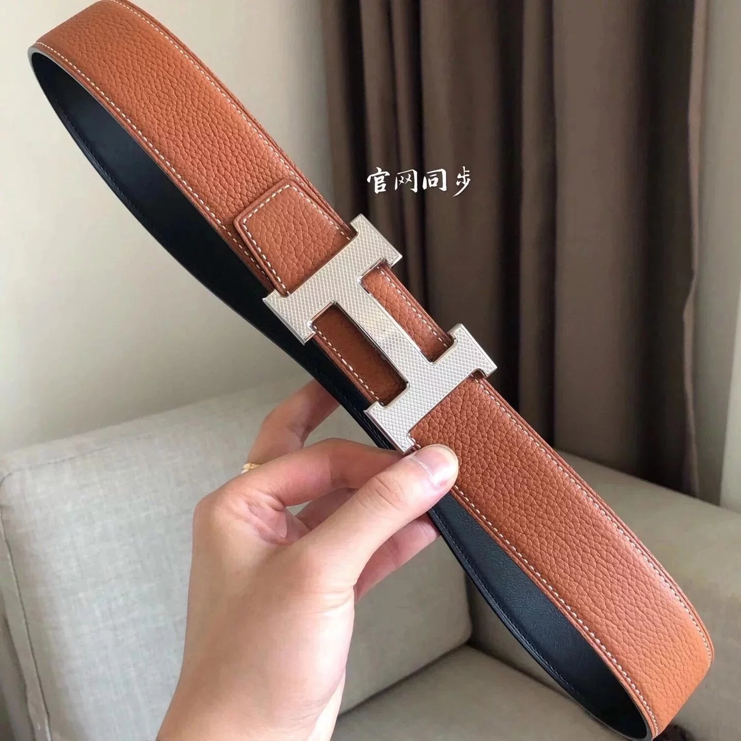 Hermes Belt Top version Men's Belt Width3.8cm Mesh H Steel Buckle Selected Double-Sided Calf Leather Double-Sided Available H Home Belt