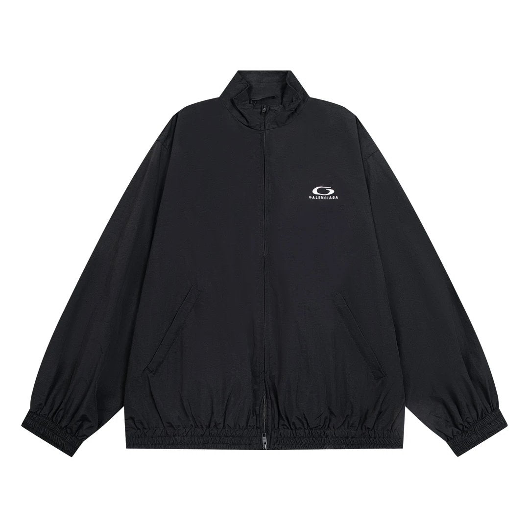 Balenciaga Jackets Matching Pants Half-Zip Letter Embroidery Sports Set Limited Stand Collar Jacket Coat Casual Loose Cardigan os Unisex Style24ss Autumn and Winter New Products