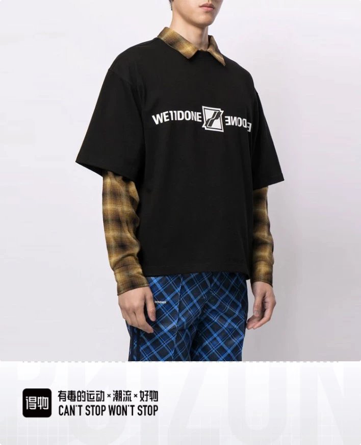 We11done T-shirt Top Version New Mirror Symmetric Letters LOGO Design Loose Short Sleeve T T-shirt