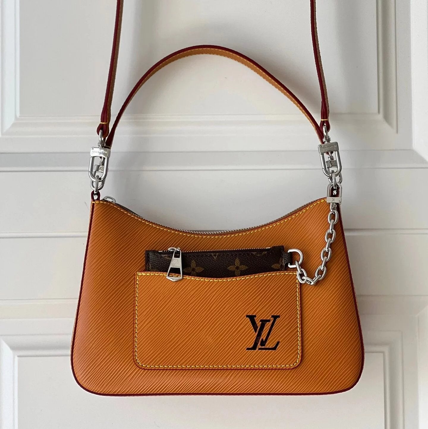 Louis Vuitton LV Women's Bag Top version 【Overseas Inspection-Free Edition】M21091M20999M20998Water Ripple Series MARELLINI Handbag Messenger Women's Bag Three-in-One Croissant Moon Bag Mahjong Bag Shoulder Bag Messenger Bag Handbag Hand Bag