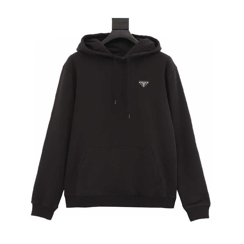 PRADA Hoodie Chest Triangle Mark Hooded Sweater for Men and Women