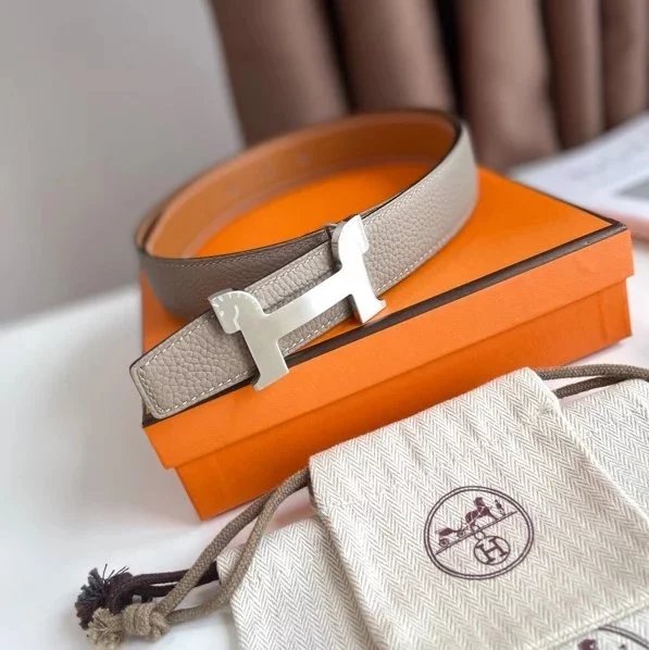 Hermes Belt Top version 【New products in stock】Genuine Leather Belt Business Casual Unisex H Buckle Belt Double-Sided Available Pant Belt32mm