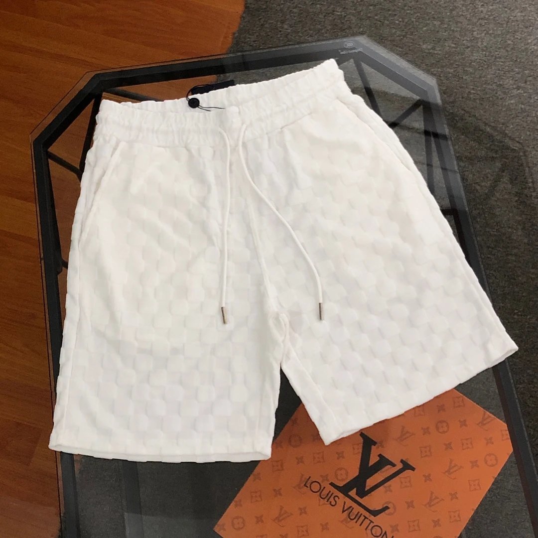 Louis Vuitton LV Shorts Allover Old Floral Pattern logo Five-point Shorts25ss New Drawstring Casual Summer Pants5Two-in-One Casual Sweatpants for Men and Women, Pure Cotton Joggers