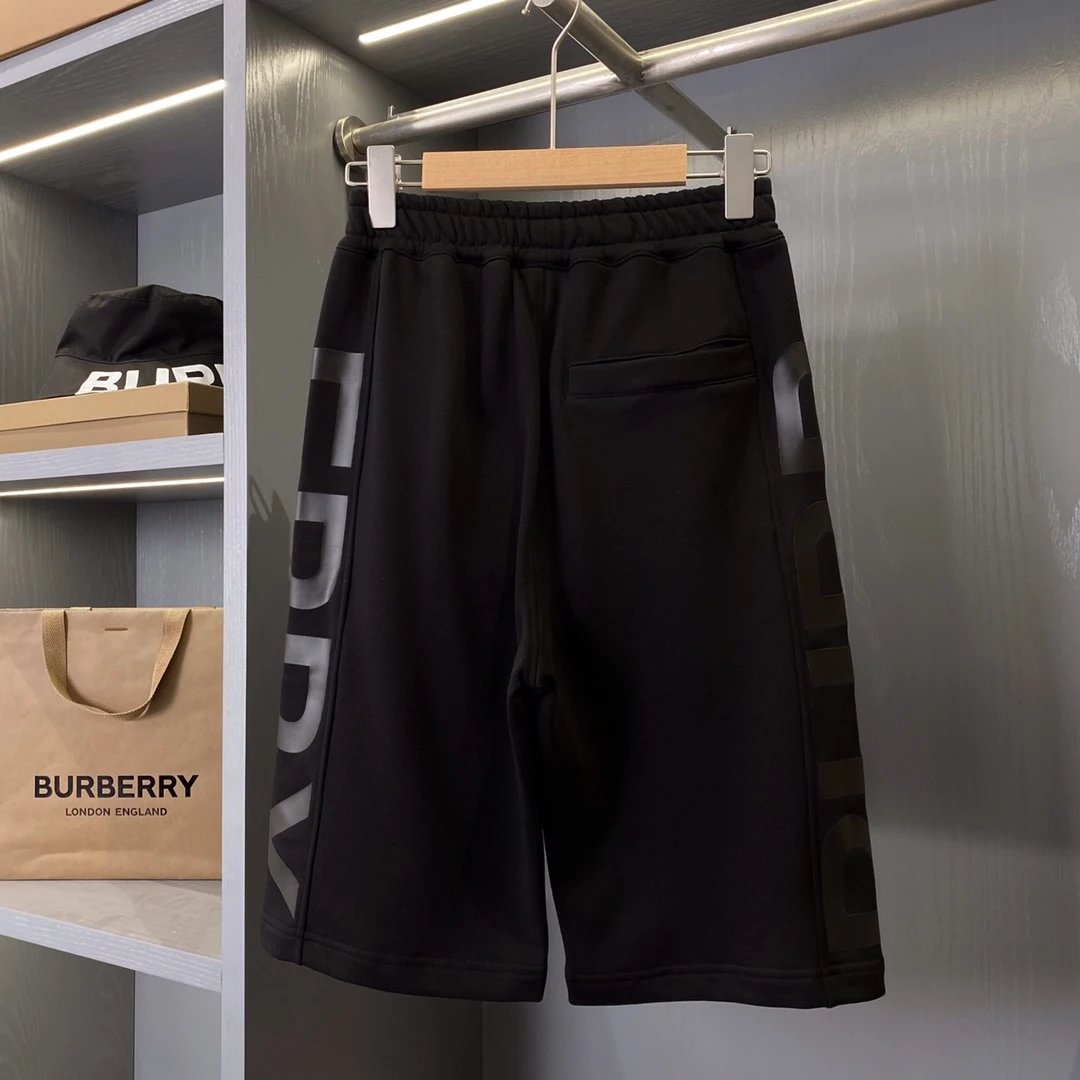 Burberry Shorts Brand Logo Graffiti Print logo Five-point Shorts25ss New Drawstring Casual Summer Pants American Style5Two-in-One Casual Sweatpants for Men and Women, Pure Cotton Joggers