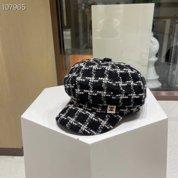 Chanel Hat New Baseball Cap Hat Women's Spring and Autumn Face-Looking Small Fashion Octagonal Cap All-Match Beret Peaked Cap Winter