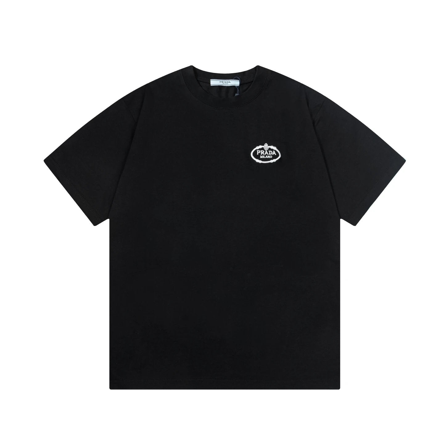 PRADA T-shirt Chest Letter Crown Small Embroidery logo round Neck Short Sleeve25ss New Pure Cotton Unisex Style T T-shirt OS Loose Fit Base Shirt Top Half Sleeve T-Shirt
