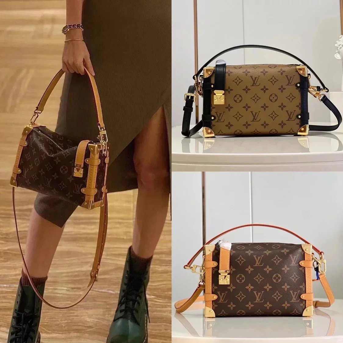 Louis Vuitton LV Women's Bag Top version Silk Screen2023Early Spring Series Handbag Full Cowhide