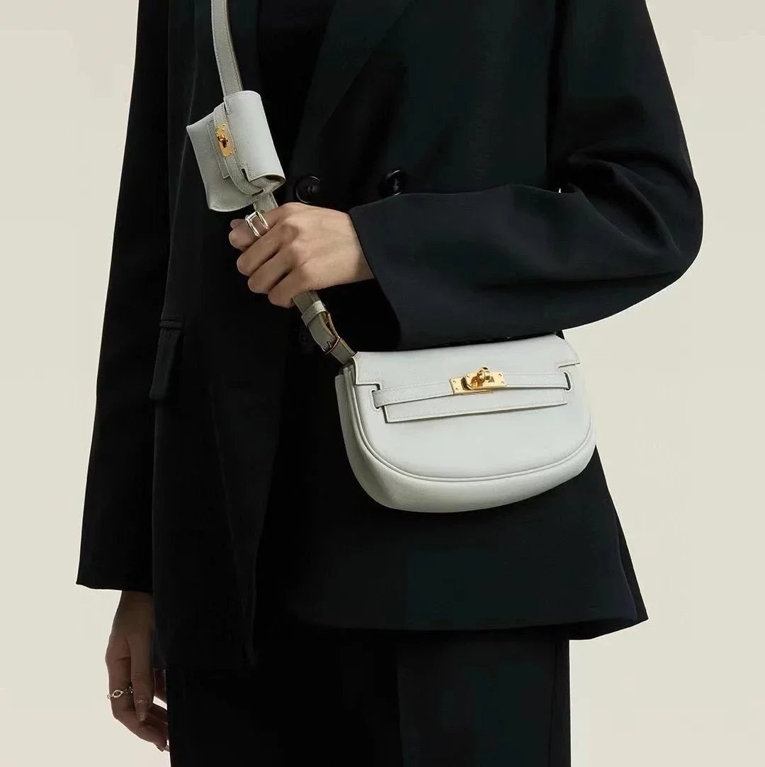 Hermes women's bag Top version Original Leather Custom Handmade Stitching Surrogate Shopping Level24New kellymoove Waist Bag Swift Women's Leather Shoulder Crossbody Chest Bag