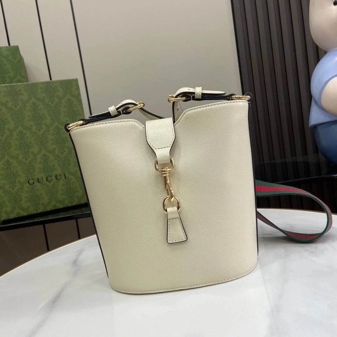 Gucci Women's Bag Top version 【Original Leather High-End Version】2024Early Spring Model Style New【New Product】Mini Bucket Backpack mini Bucket Bag Messenger Bags Presbyopic Small Backpack Mobile Phone Bag New Women's Bag Original Leather Model:782908,7829