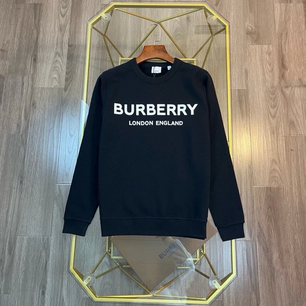 Burberry Hoodie 2024Classic Crew Neck Printed Letter Sweatshirt London Limited Edition Casual Loose Versatile Pullover Base Shirt Slim Fit Inner Layer Unisex