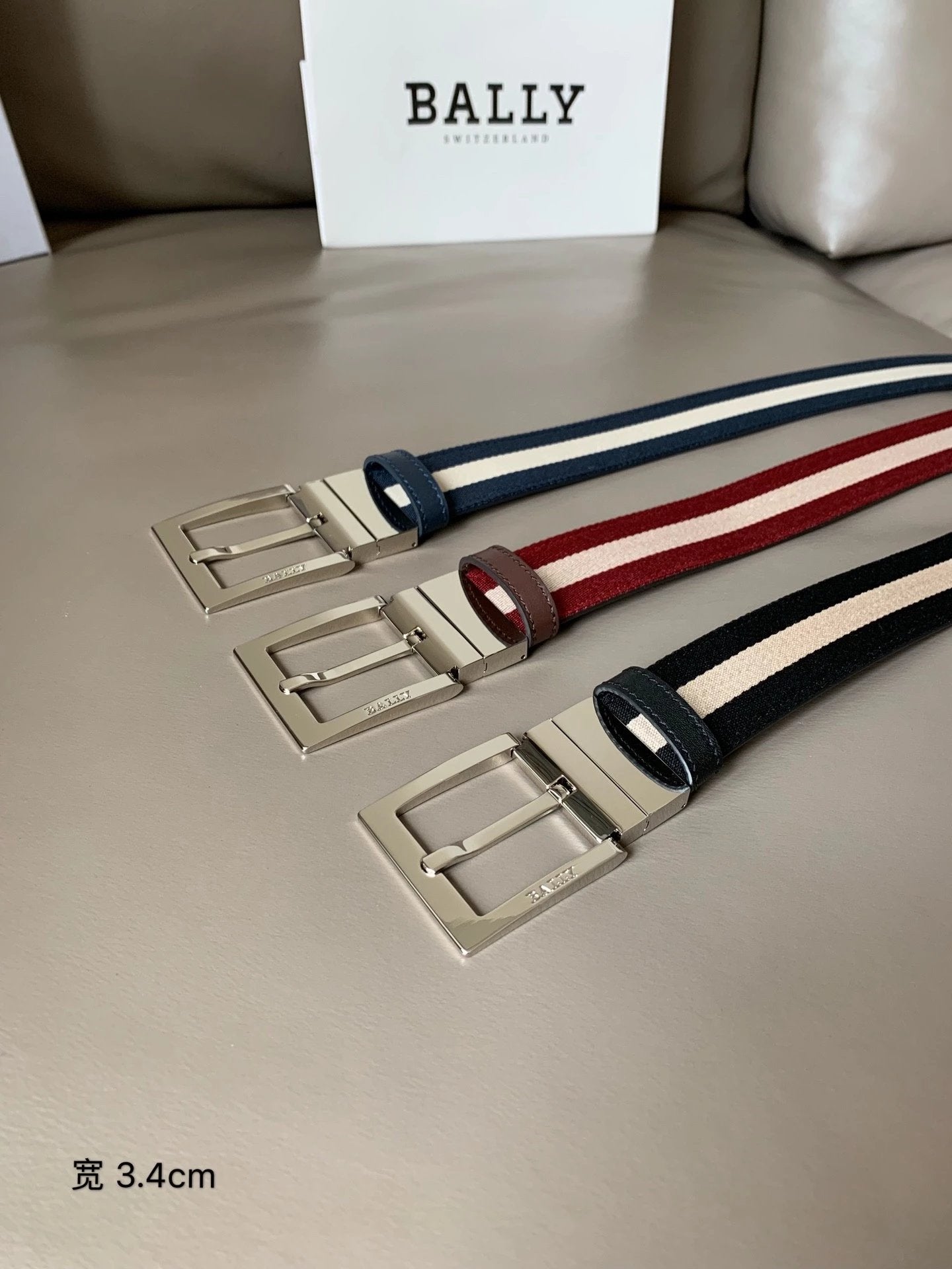 Bally Belt Top version Original Single Belt Counter New Men's Double-Sided Casual Business Belt Wide3.4cm Double-Sided Head Layer Cowhide Belt First Layer Cow Leather Belt Men and Women Business Casual Belt Belt Men's Leather Belt