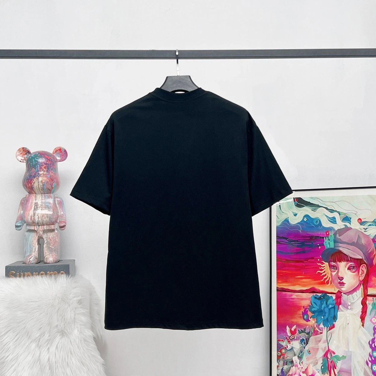 Balenciaga T-shirt Wheat Crown LOGO Color Gradient Print Crew Neck Short Sleeve25ss New Pure Cotton Unisex Style T T-shirt OS Loose Fit Base Shirt Top Half Sleeve T-Shirt