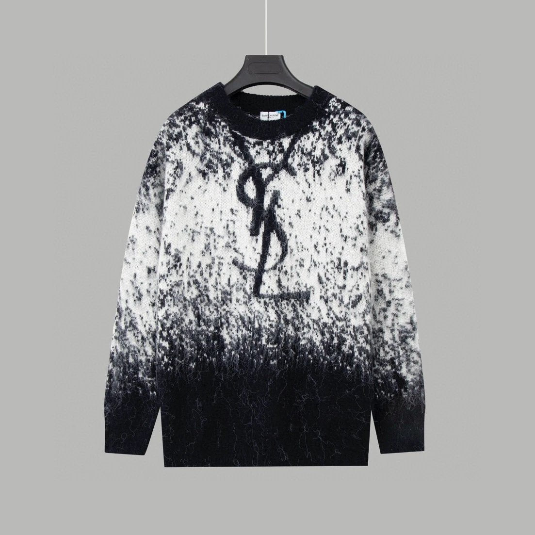 YSL Sweater Mohair Starry Sky Gradient Jacquard Sweater Poplar Forest Casual Loose Pullover Round Neck Thickened Warm Knitwear os Unisex Inner Layer Sweater Top24ss Autumn and Winter New Products