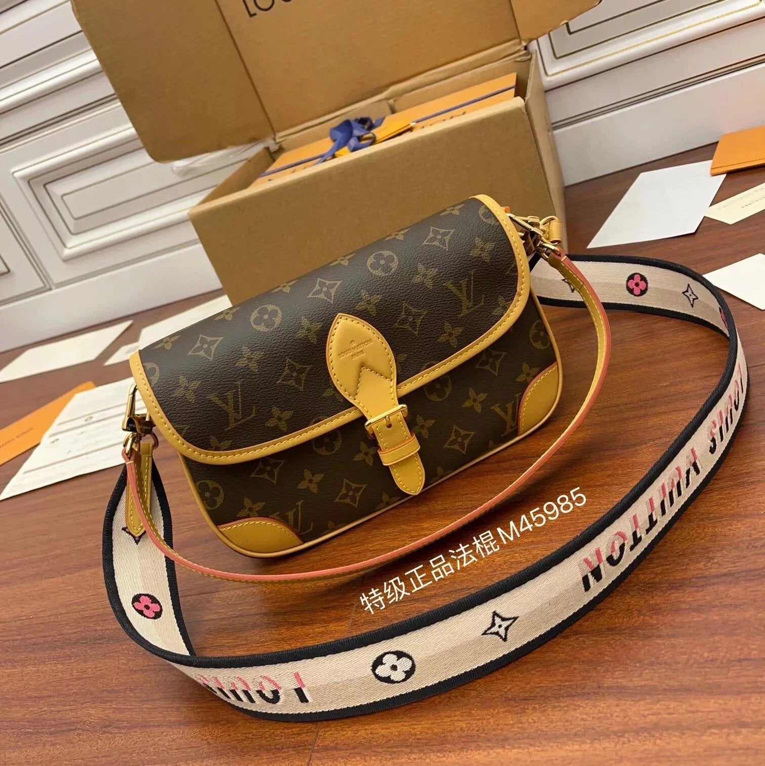 Louis Vuitton LV Women's Bag Top version Super Original Leather2022New Baguette Bag Presbyopic Underarm Shoulder Messenger Bag