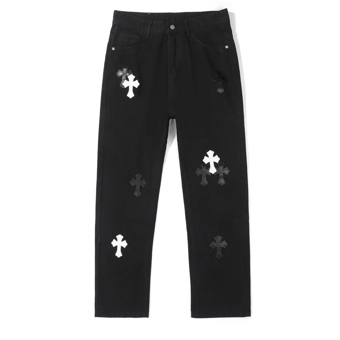 Chrome Hearts Jeans Chengdu City Exclusive Jeans Autumn and Winter New Men's and Women's Same Long Pants Loose Casual Wide Leg High Waist