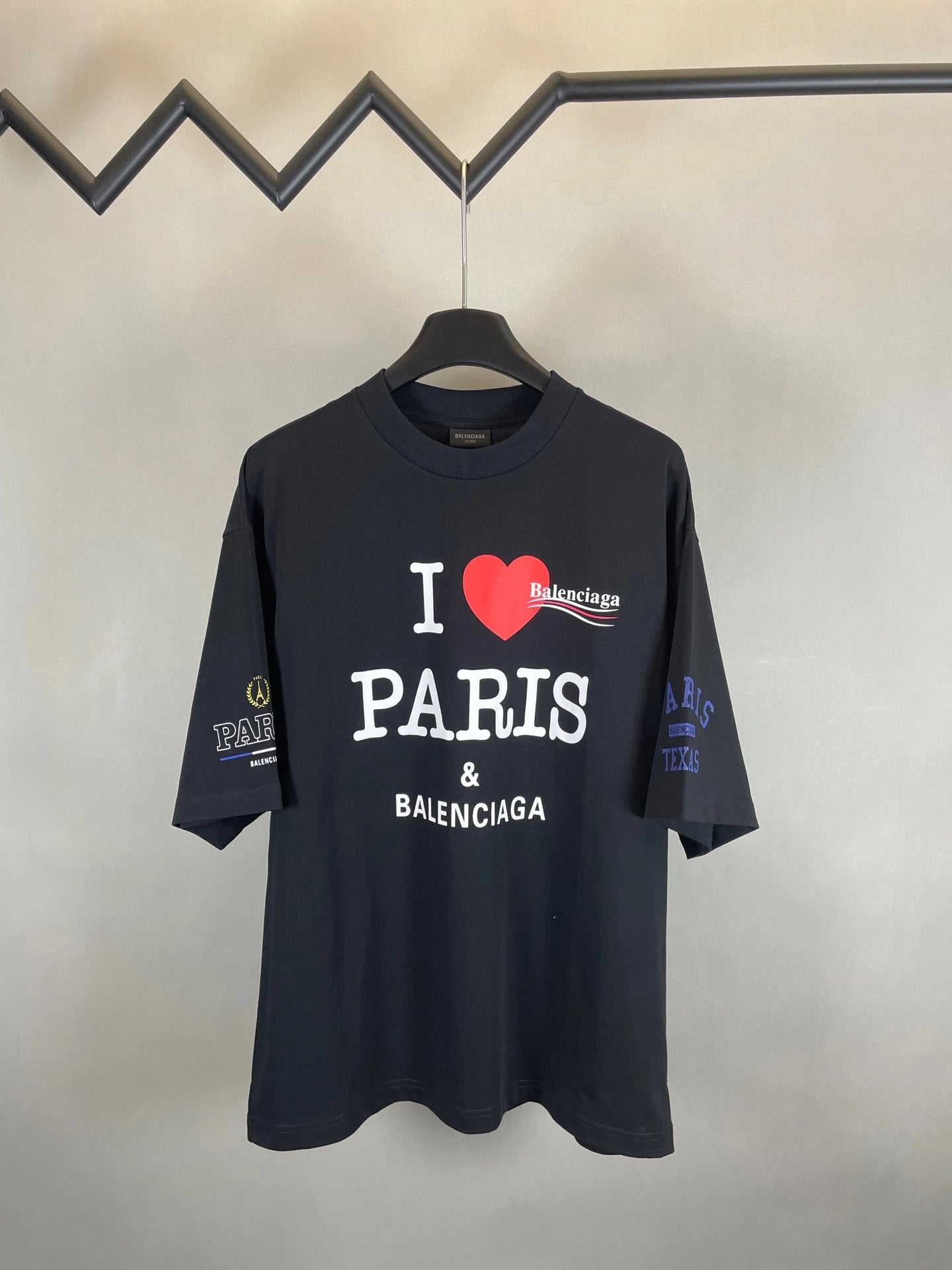 Balenciaga T-shirt Classic Element Print on the Chest logo round Neck Short Sleeve25ss New Pure Cotton Unisex Style T T-shirt OS Loose Fit Base Shirt Half Sleeve T-Shirt Top Half Sleeve