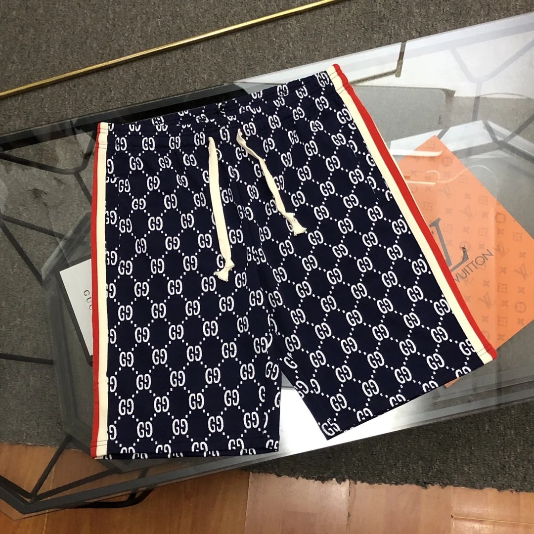 Gucci Shorts Full Body Double G Jacquard logo Five-point Shorts25ss New Drawstring Casual5Two-Piece Casual Sweatpants Summer Pants Unisex Pure Cotton Sweatpants