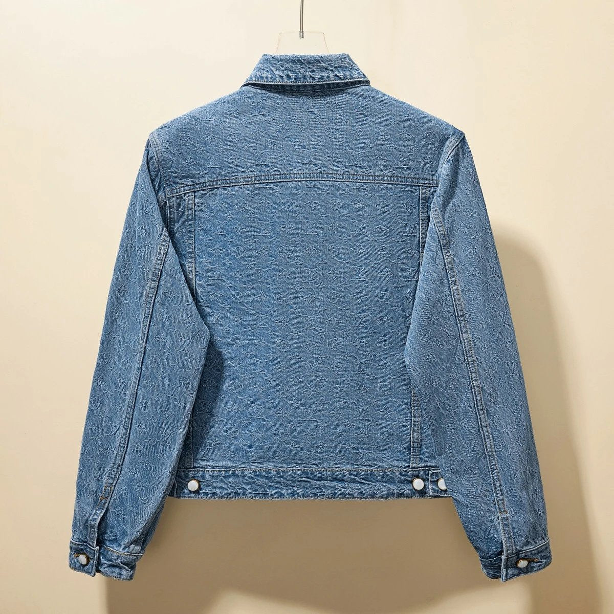 Louis Vuitton LV Jeans Jacquard Full Print Denim Jacket with Color Block Monogram Jacquard Texture Unisex Autumn Winter New Sports Casual Loose Fit Versatile